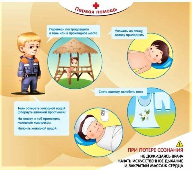 Что делать при тепловом ударе у ребёнка - лечение, первая помощь, питание и пр