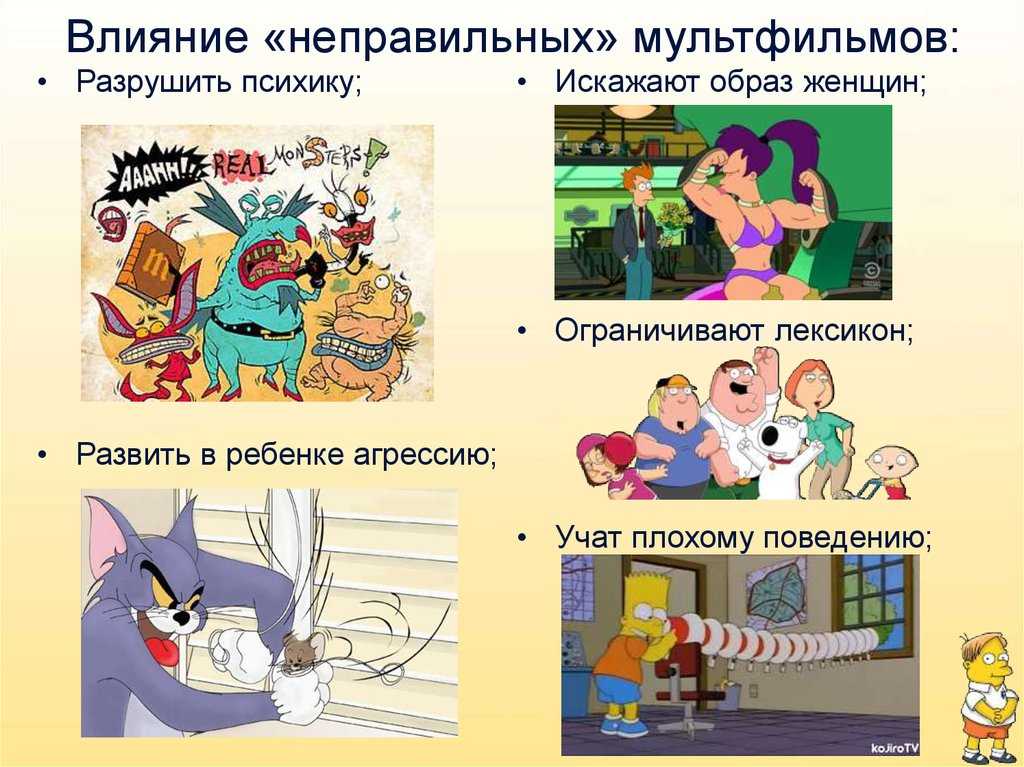 Влияние мультфильмов на психику детей и их поведение